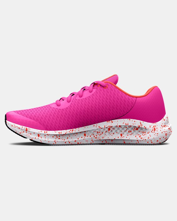 Girls' Grade School UA Charged Pursuit 3 Running Shoes, Pink, pdpMainDesktop image number 1